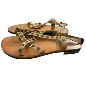 Ralph Lauren Denim‎ & Supply Leather Beige Strap Sandals Size 6